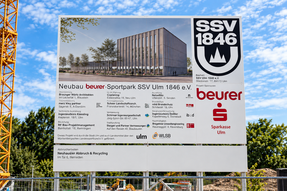 Bauschild Beurer Sportpark SSV Ulm 1846 e.V.