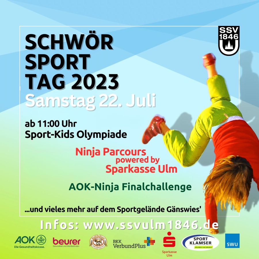 Schwörsporttag 2023 Samstag 22. Juli ab 11:00 Uhr