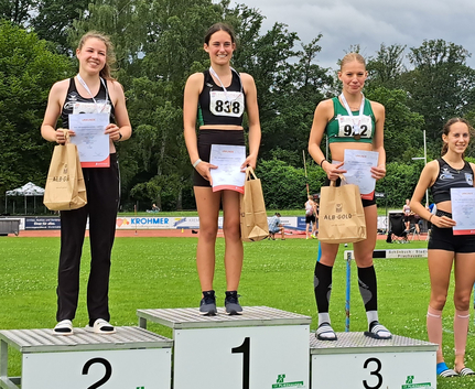 Hannover, wir kommen: Rang zwei und vier für Laura Schmidt und Leonie Eibofner Drei U16-Leichtathletinnen auf Siegerpodest mit Urkunden und Tüten