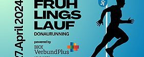 Frühlingslauf Donaurunning 27. April 2024 mit Läufersilhouette