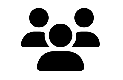 Drei stilisierte Personen als Gruppensymbol
