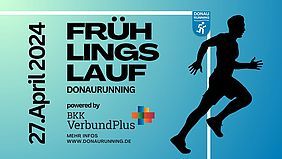 Frühlingslauf Donaurunning 27. April 2024 mit Läufersilhouette