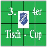 Grünes Raster mit weißer Aufschrift 3. 4er Tisch - Cup